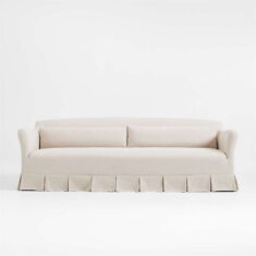 Crawford 90″ Slipcovered Sofa with Box-Pleated Skirt by Jake Arnold | Crate & Barrel