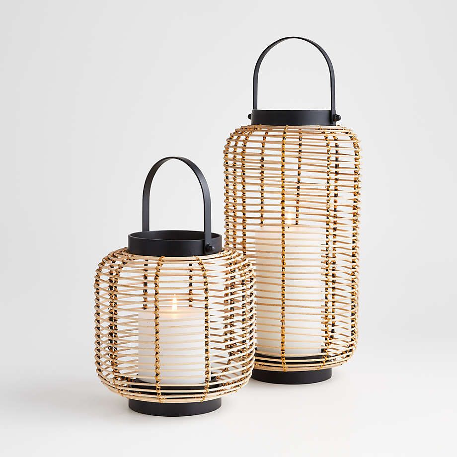 Brigton Rattan Lanterns | Crate & Barrel