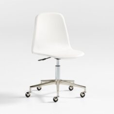 Class Act White and Silver Kids Desk Chair + Reviews | Crate & Kids