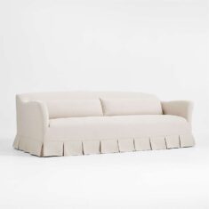 Crawford 90″ Slipcovered Sofa with Box-Pleated Skirt by Jake Arnold + Reviews | Crate  ...