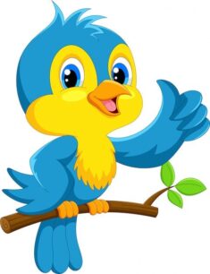 Cute blue bird cartoon | Download on Freepik
