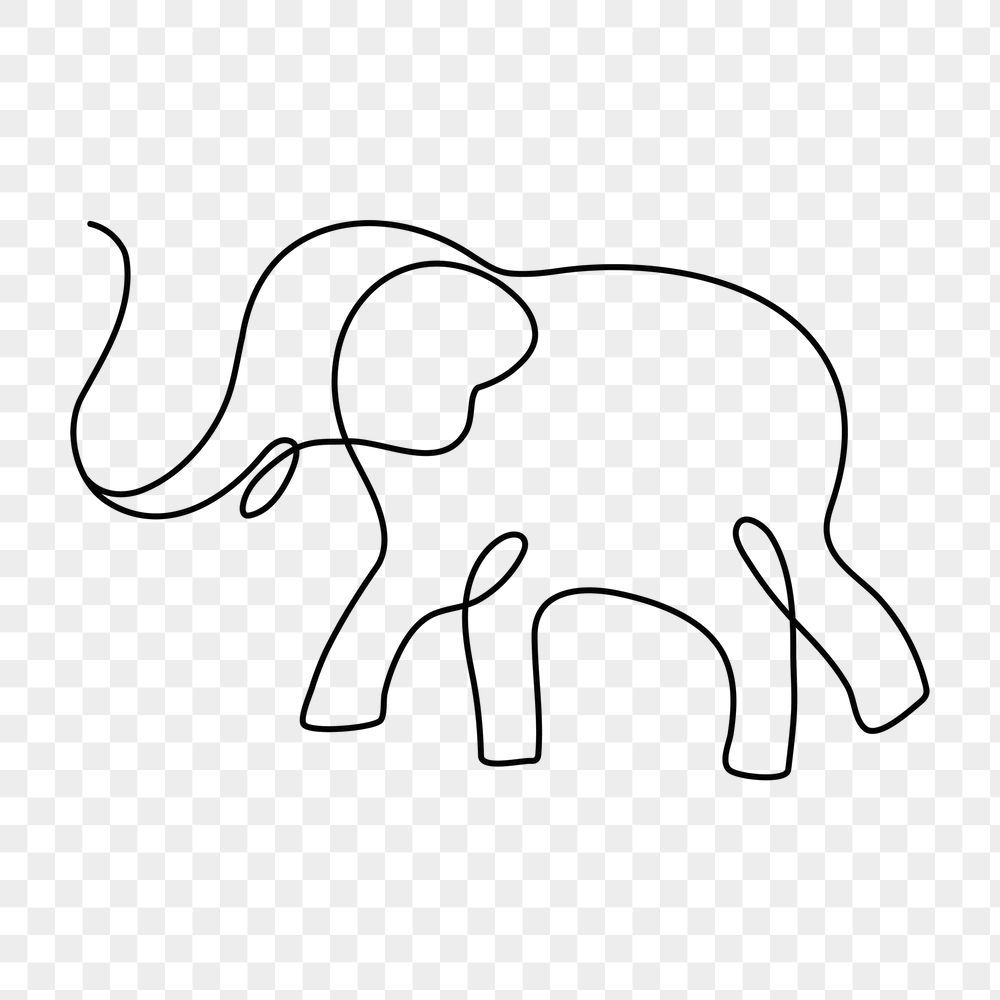 Download premium png of Elephant png logo element, line art animal illustration by Techi about e ...