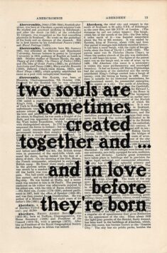 F Scott Fitzgerald Quote Print on an antique page, The Beautiful and the Damned, two souls in lo ...