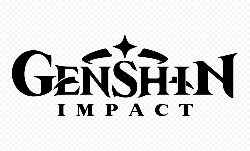 HD Black Genshin Impact Game Logo PNG