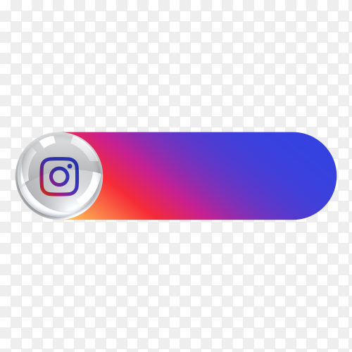 Instagram icon in banner lower third on transparent background PNG