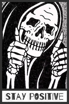 Stay Positive Skull Decor Sign – Funny Creepy Spooky Decor For Goth Grunge Room Wall Decor ...