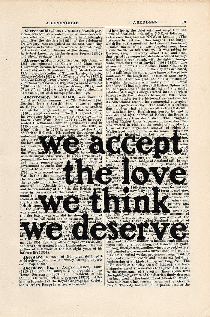 The Perks of Being a Wallflower Quote Print on an Antique – Etsy