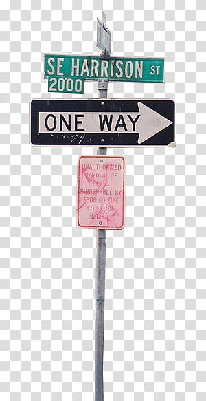 Vintage s, black and white one way road sign transparent background PNG clipart
