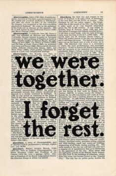 we were together I forget the rest quote print on an antique page, Walt Whitman, wedding gift decor