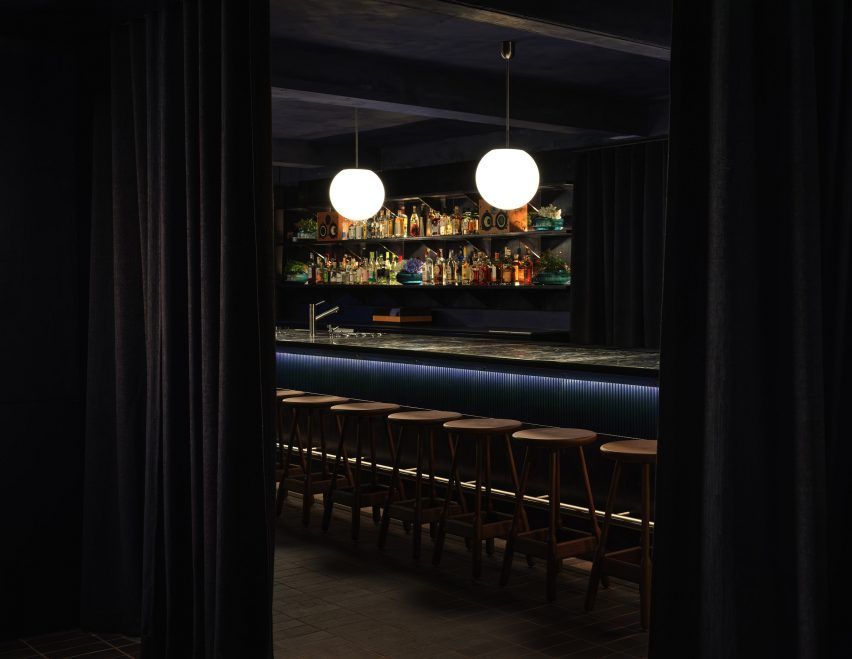 Max Radford and Cake Architecture design curtain-wrapped speakeasy in Soho