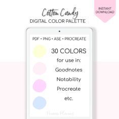 Cotton Candy Digital Color Palette – Color Chart | Goodnotes Tool | iPad Procreate | Digit ...