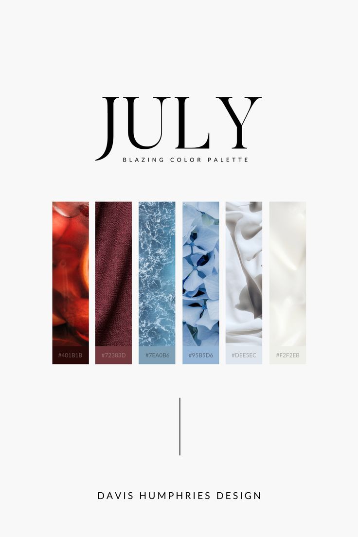 Blazing | Modern Red, White, and Blue | July Seasonal Website Color Palette