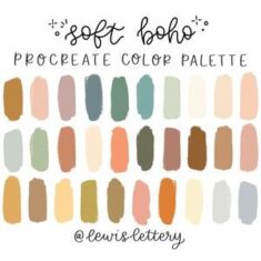 Soft Boho  PROCREATE COLOR PALETTE  Color Swatches Ipad – Etsy
