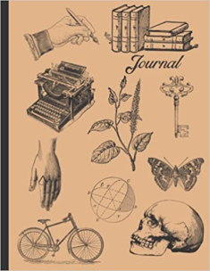 Dark Academia Journal: For Writing and Journaling, Blank Lined Paper Notebook, Brown Aesthetic N ...