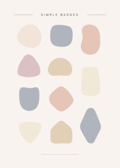 Download premium vector of Simple pastel minimal badge collection vectors by Wan about sticker,  ...