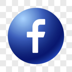 Facebook Logo PNG Bola 3D Sem Fundo
