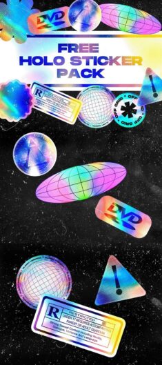 Freebies Graphics: high-quality Textures Holo Sticker Pack Free Download