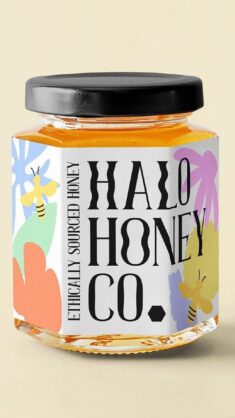 Halo Honey Co. brand and packaging design by Robynn Gardner