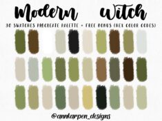 Modern Witch Procreate Palette, 30 HEX Color Codes, Instant Digital Download, iPad Pro App, Art  ...