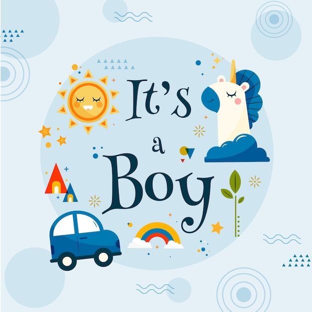 Premium Vector | Baby shower even illustration for boy