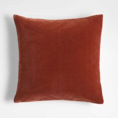 Terracotta 20″x20″ Square Reversible Faux Mohair Linen Decorative Throw Pillow Cover ...