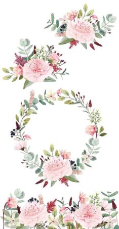 Watercolor flower clipart, hand-painted peonies, eucalyptus, flower bouquet, seamless floral pattern