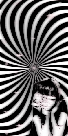 hipnosis. #anime #wallpaper #black #white #mix #hipnose #tela #fundo #bloqueio #papel #parede #girl