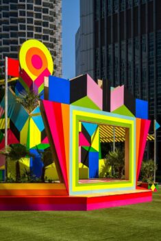 Morag Myerscough brightens Canary Wharf square with Sun Pavilion