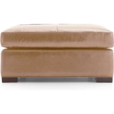 Axis Leather Square Cocktail Ottoman + Reviews | Crate & Barrel