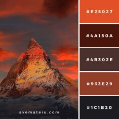 Brown and Gray White Mountain Under Cloudy Blue Sky Color Palette 105 – Ave Mateiu
