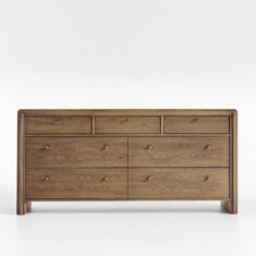 Caldwell Barley Brown 7-Drawer Oak Wood Dresser by Jake Arnold + Reviews | Crate & Barrel