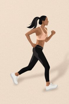 Download premium image of Sporty woman running minimal illustration  by Aew about running woman, ...