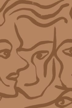 Download premium vector of Abstract women face background, brown aesthetic design vector by Aum  ...