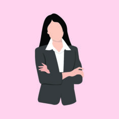 Flat Character Illustration of a Office Woman.