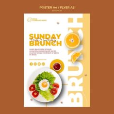 Free PSD | Poster template with brunch concept