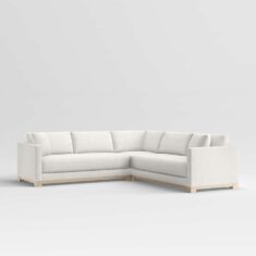 Gather Wood Base 3-Piece L-Shaped Sectional Sofa + Reviews | Crate & Barrel