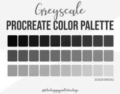 Greyscale Procreate Color Palette  Lettering  Digital Art  – Etsy