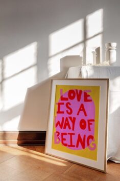 MaximalistVivid Pink Colorful ‘Love Is A Way Of BeingTypography PosterINSTANT Digital Wall ...