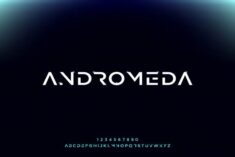 Premium Vector | Andromeda, an abstract futuristic alphabet font with technology theme. modern m ...