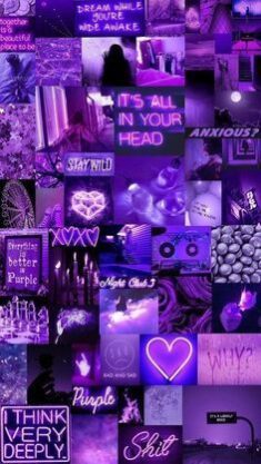 Purple Aesthetic wall photo collage,purple vibe wall pictures,purple photo collage,purple collag ...