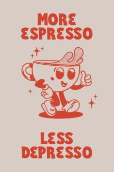 Red and Cream ‘more Espresso Less Depresso’ Typography – Etsy
