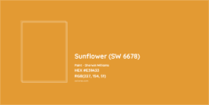 Sherwin Williams Sunflower (SW 6678) Paint color codes, similar paints and colors
