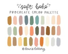 Soft Boho  PROCREATE COLOR PALETTE  Color Swatches Ipad – Etsy