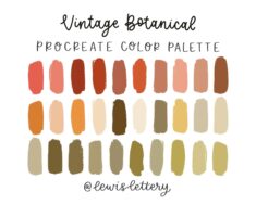 Vintage Botanical Procreate Color Palette  Ipad Lettering – Etsy