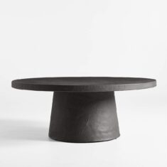 Willy Charcoal Brown Pedestal Coffee Table by Leanne Ford + Reviews | Crate & Barrel