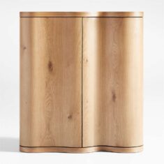 Winslow Oak Wood Bar Cabinet by Jake Arnold + Reviews | Crate & Barrel