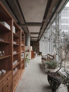 BLUE Architecture Studio inserts rustic cabin into Hangzhou furniture store