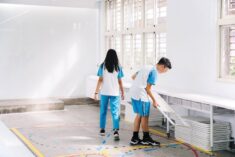 Aesthetic Lab adds pops of colour to all-white classroom in Taiwan
