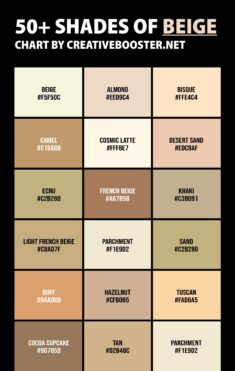 50+ Shades of Beige Color (Names, HEX, RGB & CMYK Codes)