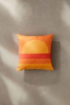 Alisa Galitsyna For Deny Retro Geometric Sunset Outdoor Throw Pillow by Urban Outfitters